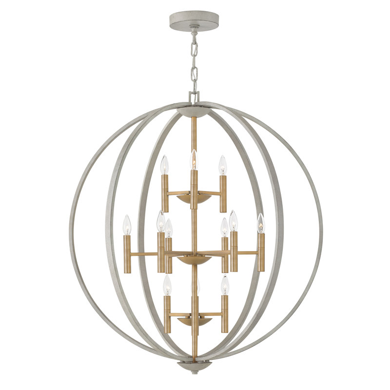 Euclid 12-Light Globe Pendant, Cement Gray
