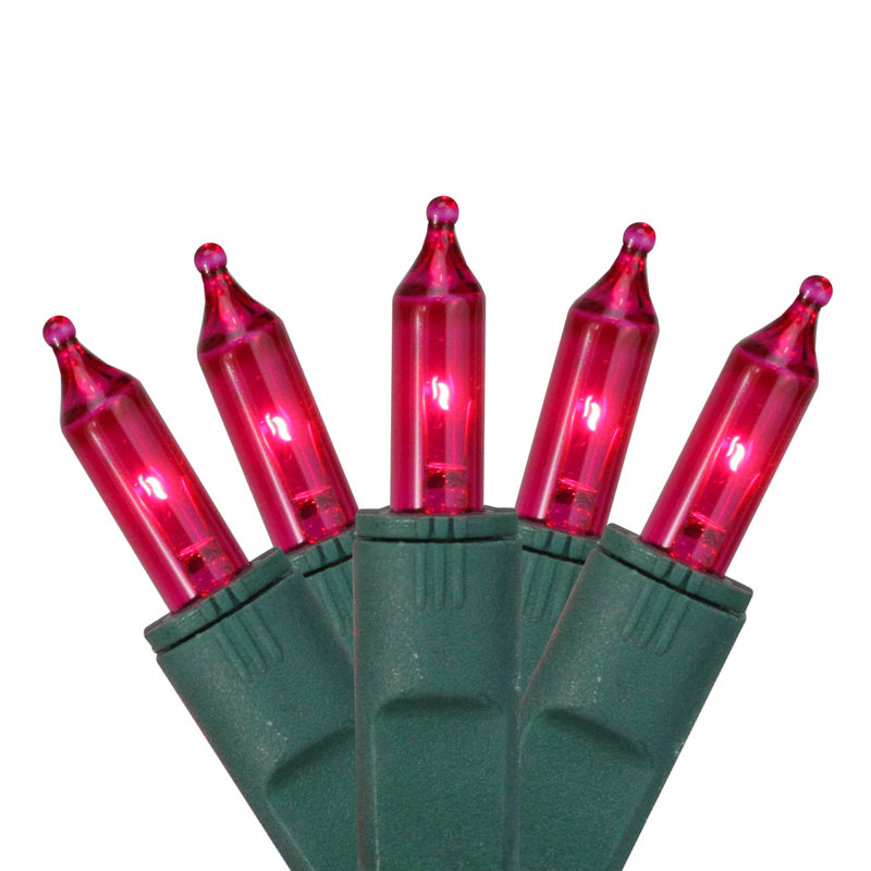 50 mini lumières de Noël Perm-O-Snap, Rose / Vert