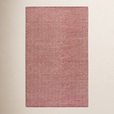 Rita Red White Hand-Woven Wool Rug