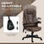 Fauteuil de bureau vibrant à 6 points avec massage chauffant, dossier haut inclinable en microfibre, dossier inclinable, accoudoirs rembourrés et télécommande-1803639247