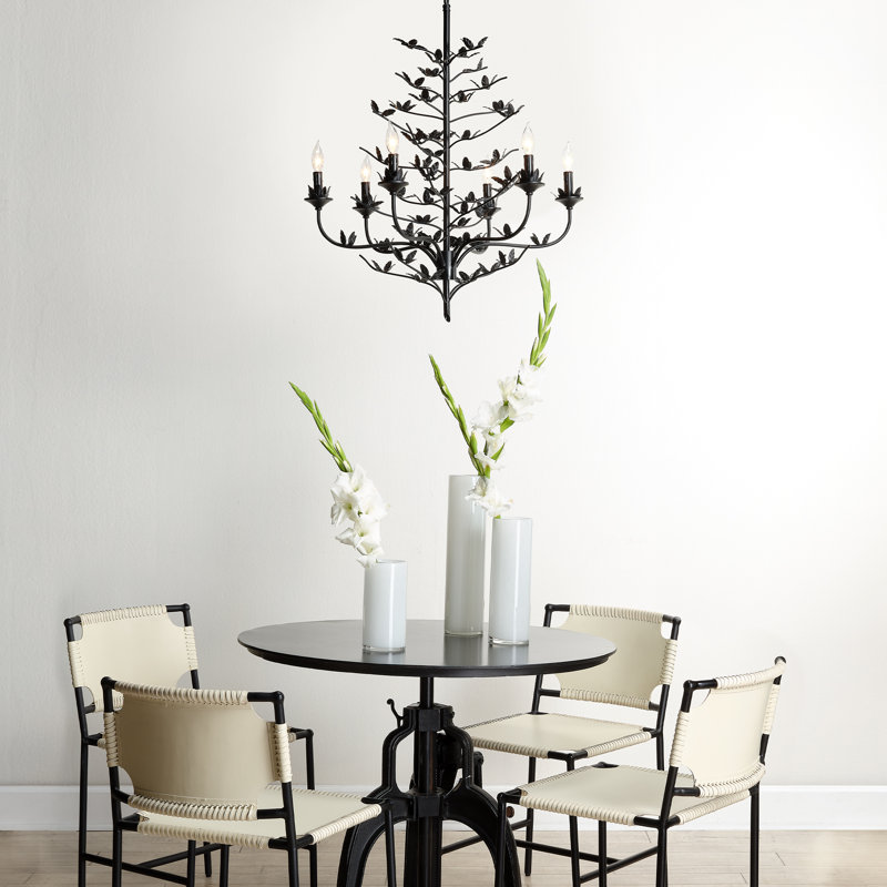 6 - Light Chandelier, Black