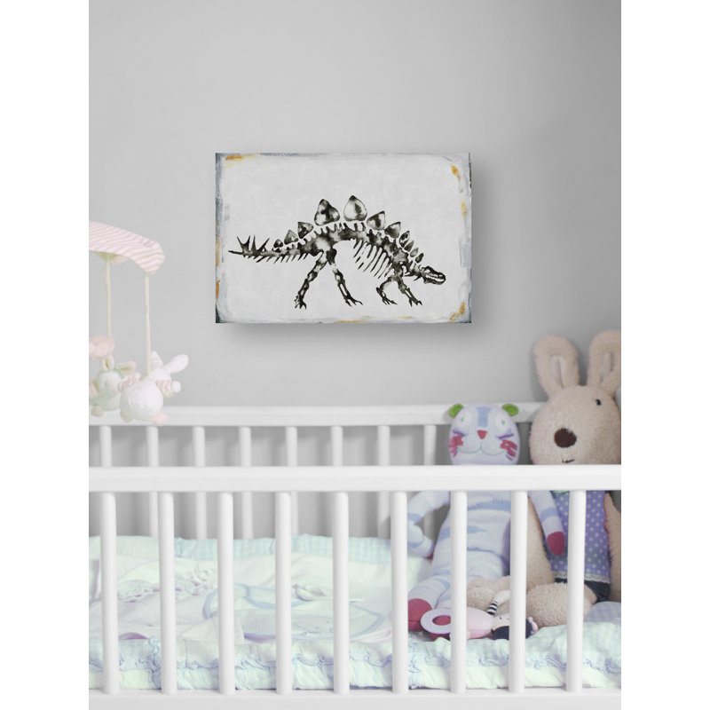 Reproduction de fossile de dinosaure sur toile tendue, H 30 po x l 45 po x P 1,5 po