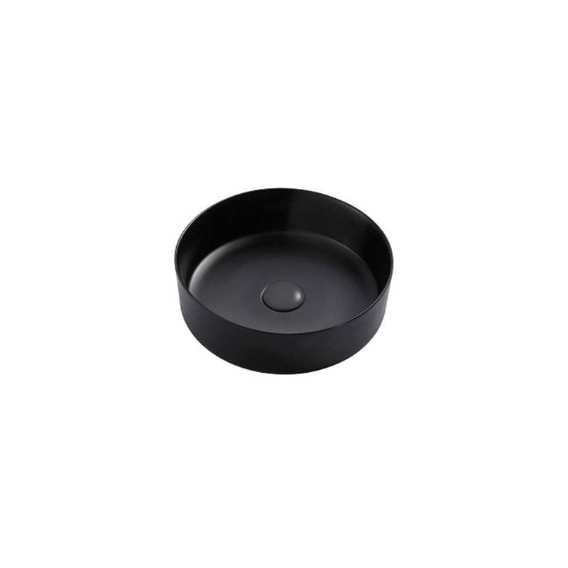 Lavabo de salle de bain vasque circulaire, Noir mat