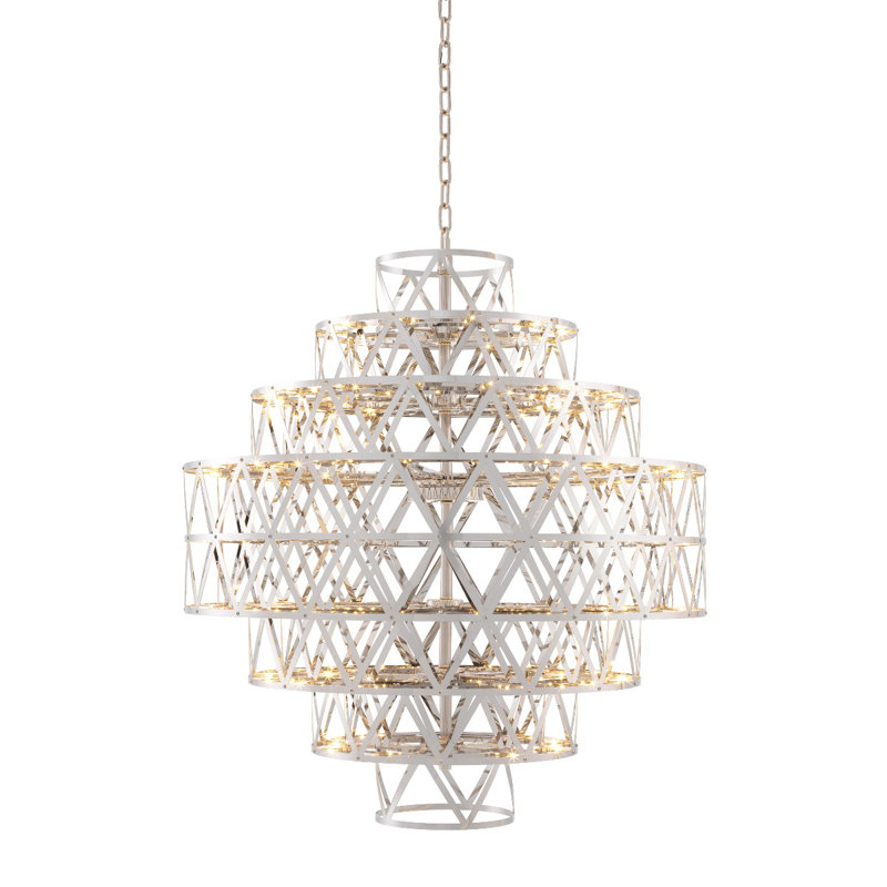Lustre 160 lumières Clinton, Nickel, Nickel