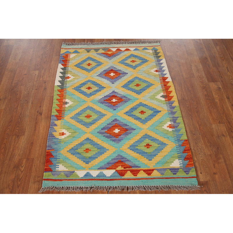 Tapis oriental en laine South Western Kilim 3 x 4