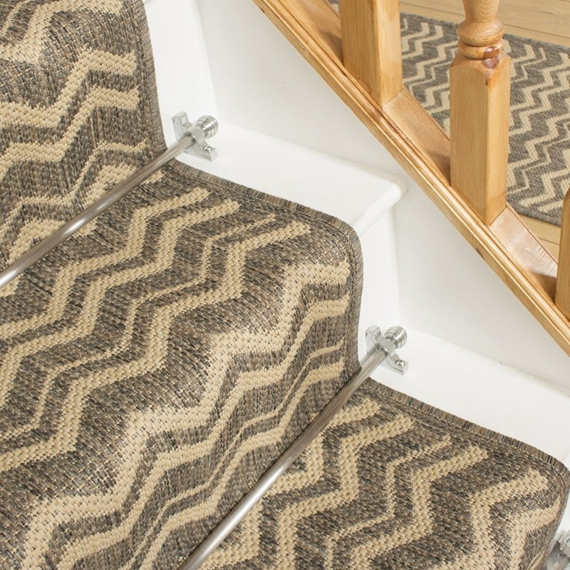 Stair Runner Abrielle Chevron Hand Woven Indoor Area Rug, Runner 480cm x 66cm