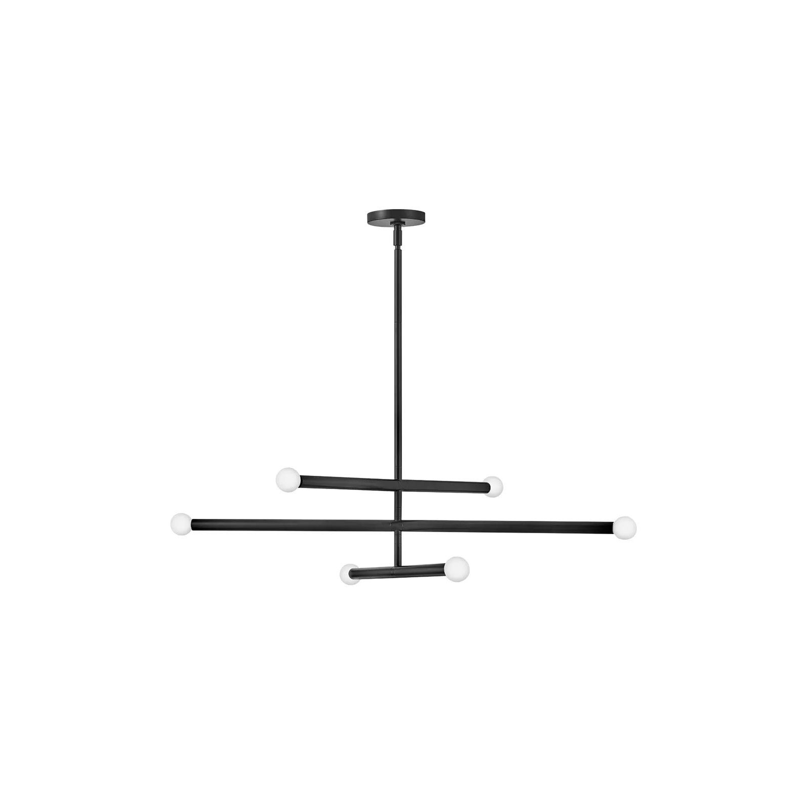 Jamir 6 - Light Metal Dimmable Sputnik Chandelier, Black
