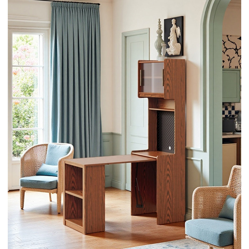 Table de bar extensible en bois d'hévéa avec rangement American-Style