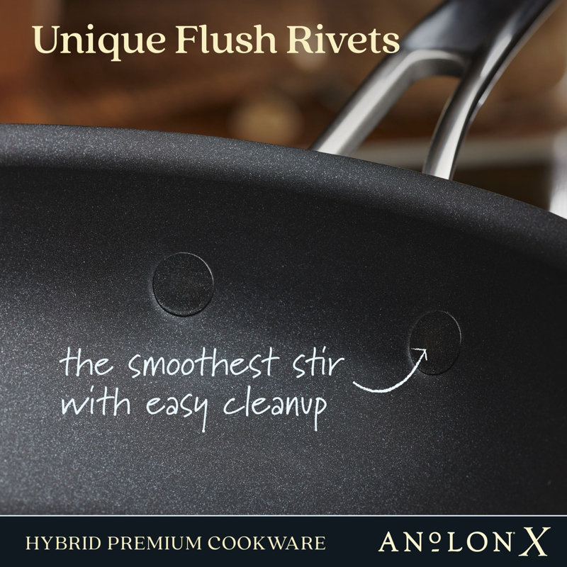 Anolon 10-Inch and 12-Inch Hybrid Nonstick 1.93 Quarts Frying Pan Set, Black