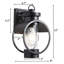 Applique murale extérieure crépusculaire avec abat-jour en verre bullé, luminaire extérieur noir de 30 cm (12 pouces), ensemble de 2