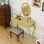 Bureau de maquillage avec miroir et tiroirs de rangement-240155980