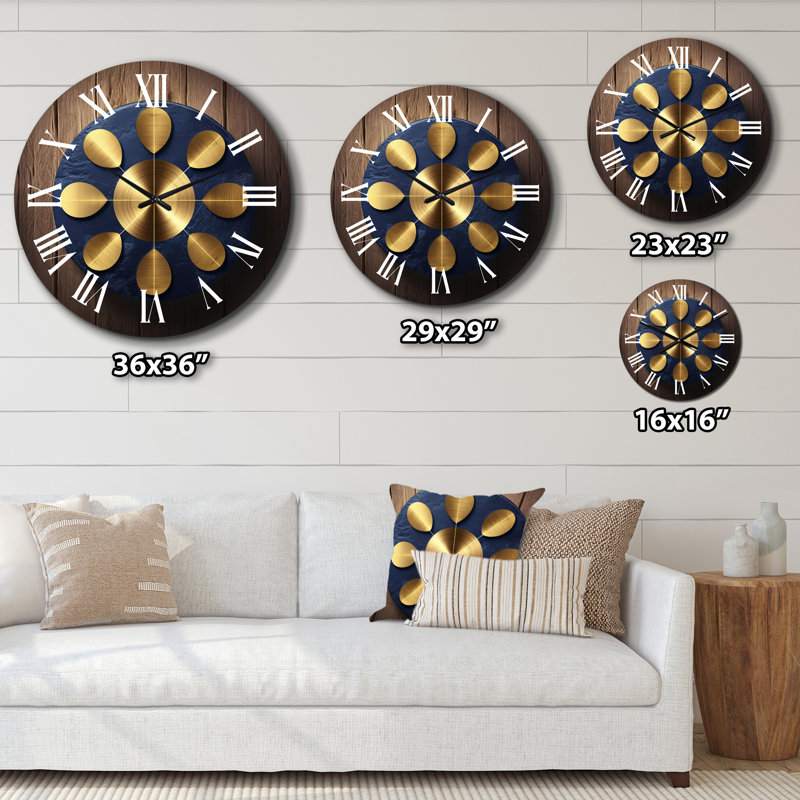 Horloge murale sacrée géométrique sacrée bleue II, Très grand