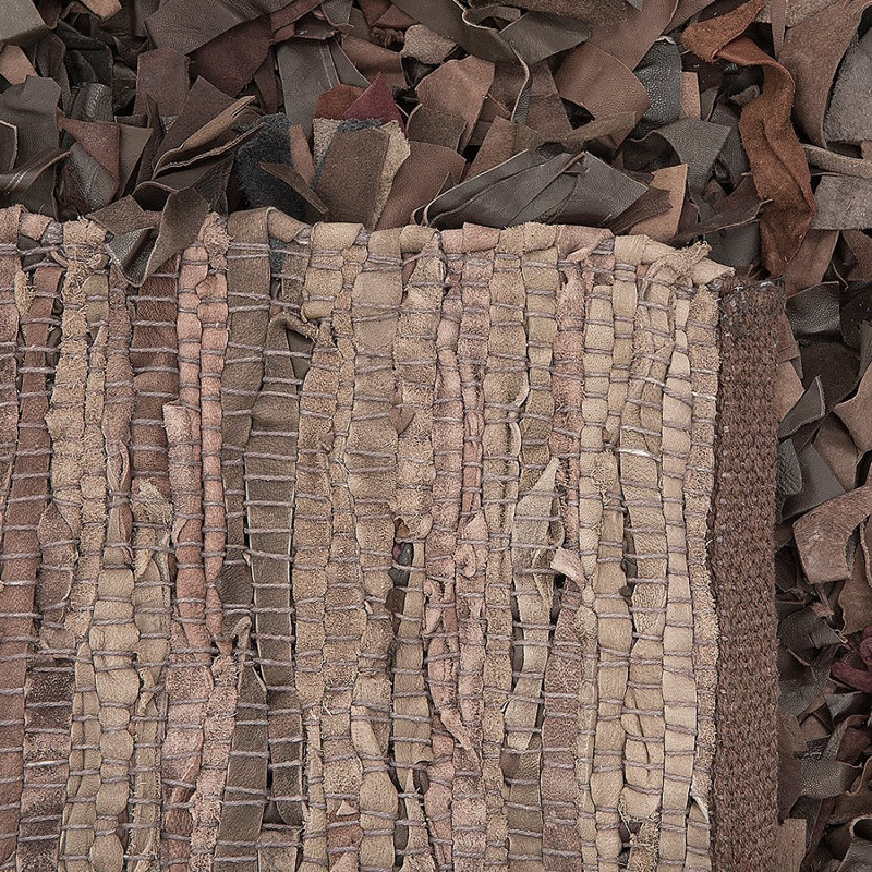 Verdell Rectangle Leather Hand Woven Area Rug, Rectangle 160 x 230cm