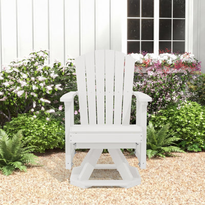 Plastic HDPE Resin Rocking Glider Chair Adirondack Swivel Outdoor Rocking Chair In White
