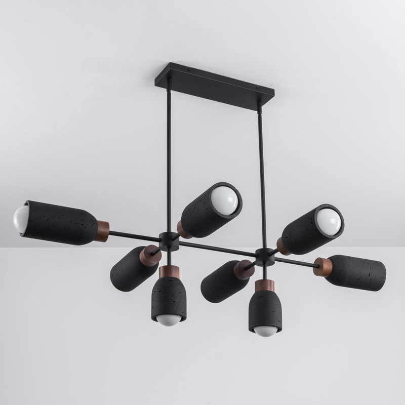 Luminaire suspendu Pompéi-Linear, Lave / noir