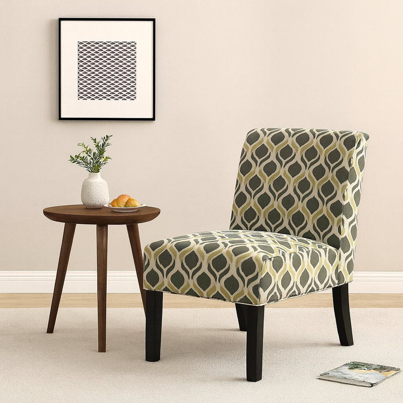 Aerius Upholstered Accent Chair, Yellow/Gray