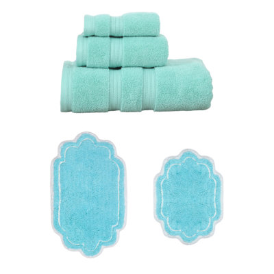 Ensemble de serviettes de bain 3 pièces et 2 tapis de bain 2 pièces Talbert Collection (lot de 5)
