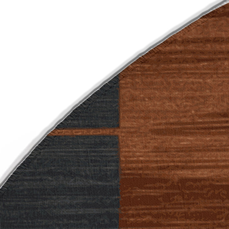 HorizontalStripes Gray Indoor and Outdoor Area Rug, Round 5'