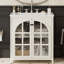 Meuble-lavabo de ferme 31 po avec lavabo en céramique 31 po, armoire de salle de bain rustique rétro avec poignées en bronze et 2 portes à fermeture douce, blanc antique