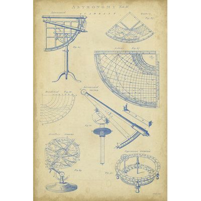 Vintage Astronomy I 1 Piece Wrapped Canvas Wall Art