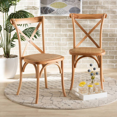 Dropship (Set Of 4pcs)Solid Wood Dining Chair Stylish And Durable Small  With Curved Backrest, PU+Foam Cushion, And Plastic Rattan Surface - Perfect  For Any Room Décor And Daily Use to Sell Online