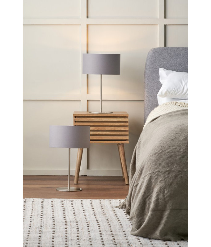 Sundari Metal Table Lamp, Silver, Grey