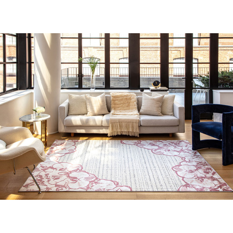 Tapis rose Vera, Rectangle 2 pi x 4 pi