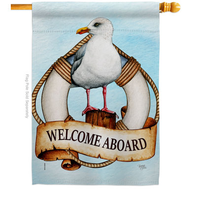 Drapeau de jardin en polyester Seagull House