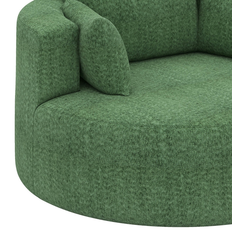 Fauteuil d'appoint pivotant avec 3 coussins amovibles, Vert