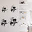Élégante décoration monochrome abstraite murale moderne femme et fleur-124837987-124837991