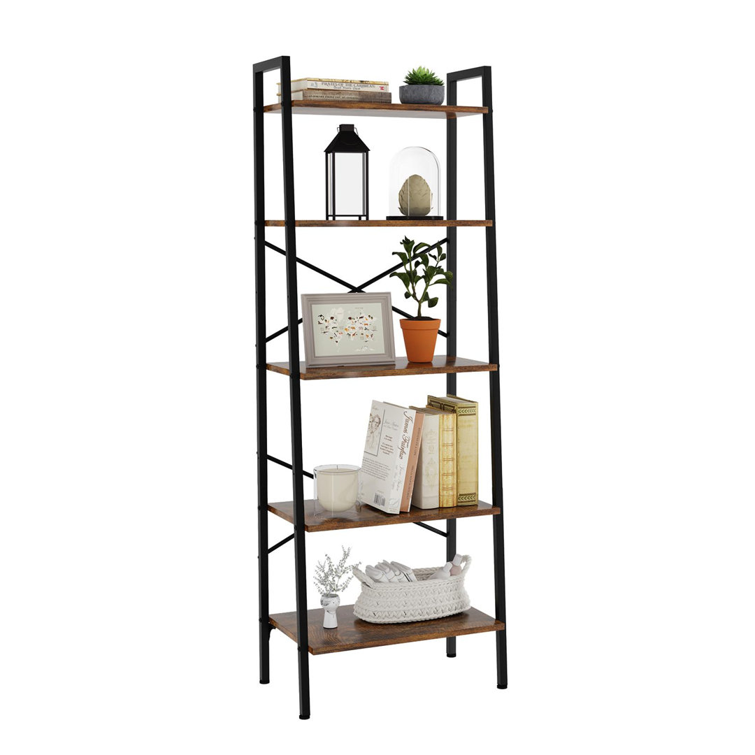 Brandisha 172cm H x 56cm W Metal Ladder Bookcase