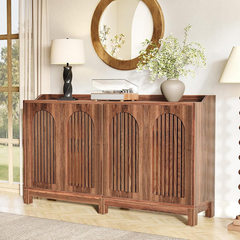 Buffet vintage avec tablette réglable, brun
