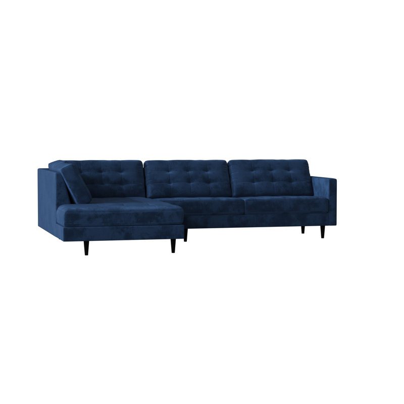 Canapé et méridienne Olivia, Noir, Accoudoir à gauche (vu de face), Pénélope rosé