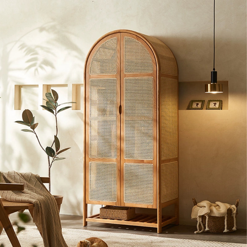 Armoire simple et rétro en bois massif, Cerisier