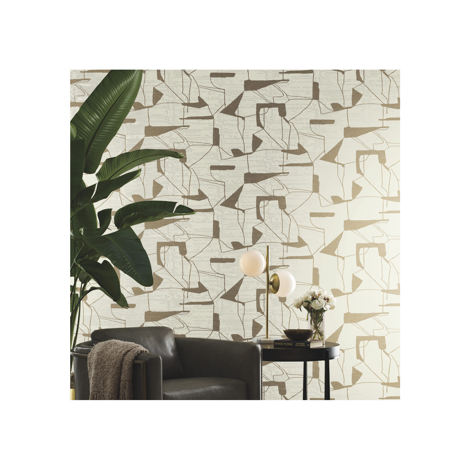 Alza Abstract Roll, Cream/Gold