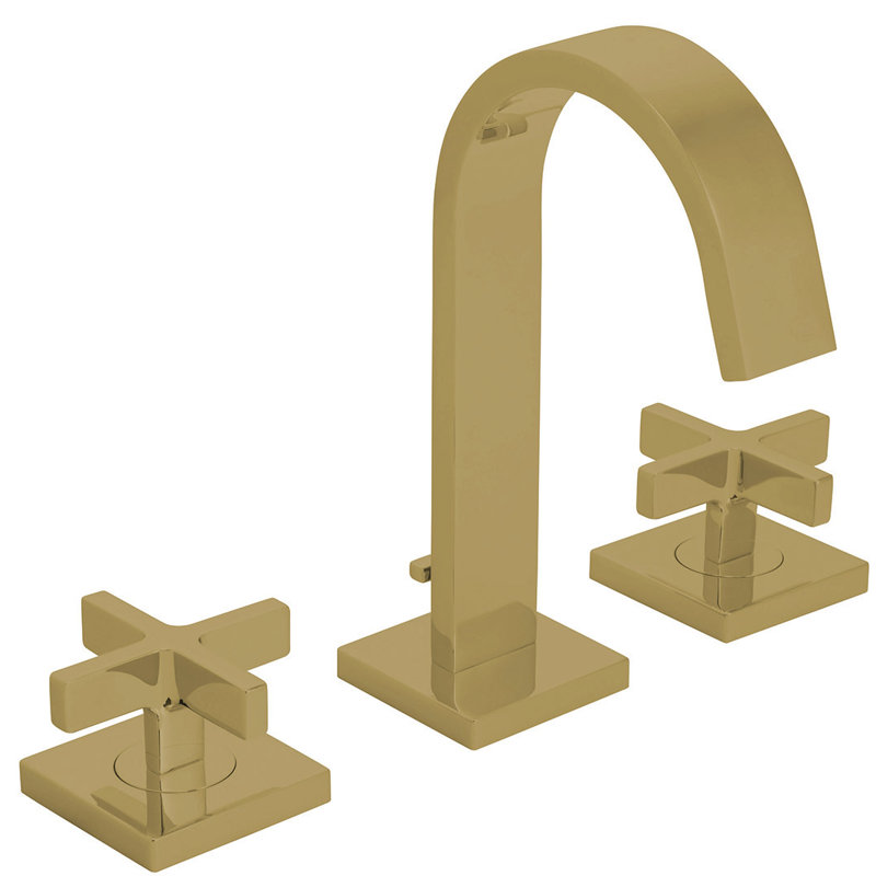 Lura Widespread Bathroom Faucet with Drain Assembly, Brushed Bronze