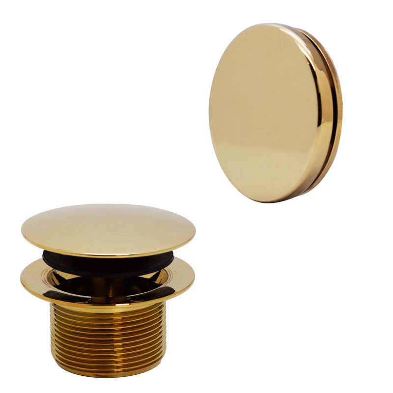 12" & 4" Sch. 40 PVC Tip-Toe Bathtub Leg Drain with No-Hole Overflow, Polished Brass