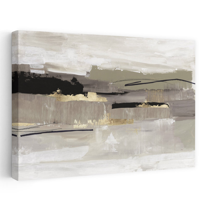 Abstrait doux doux au pinceau, art contemporain audacieux, H 24 po x l 36 po