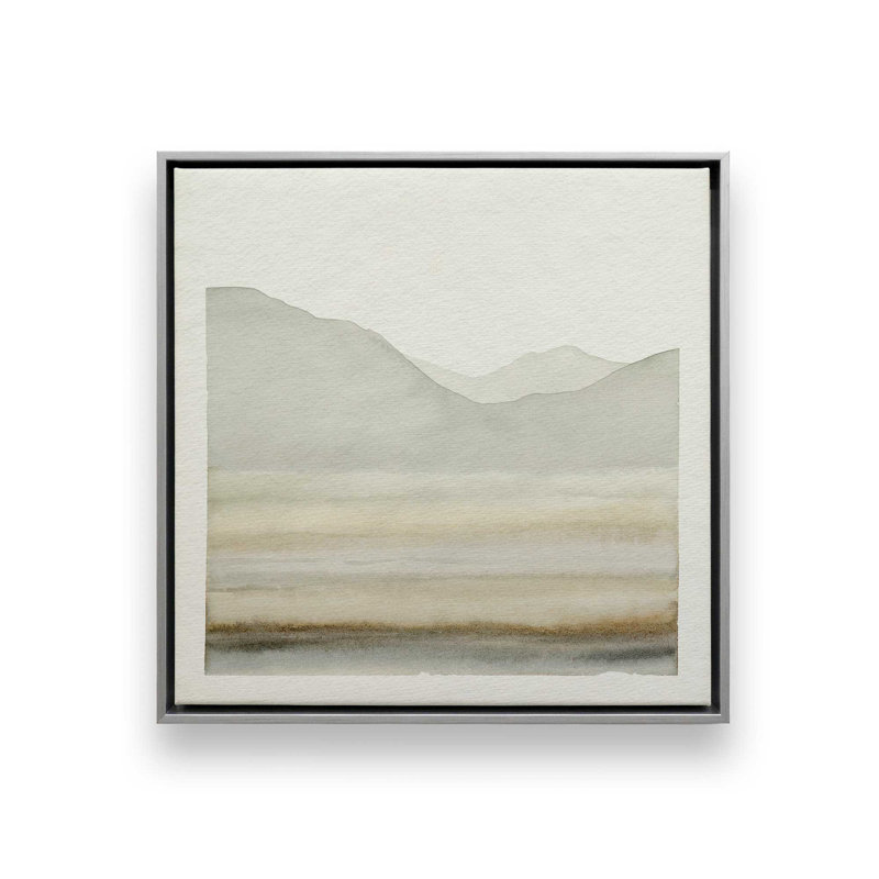 «Whispering Ridge Silhouette I», reproduction sur toile roulée, Cadre flottant en chrome poli