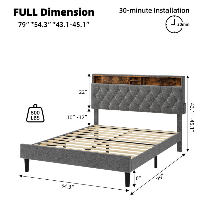 Amarri Upholstered Bed, Full / Double