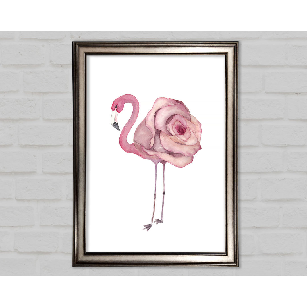 Rosa Flamingo Rose - Einzelner Bilderrahmen Kunstdrucke