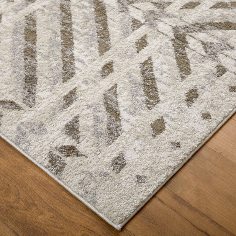 Tapis à motif géométrique moderne Leoner, Tapis de couloir 2 pi 10 po x 7 pi 10 po