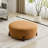 Modish Round Ottoman: Boucle Top With Splayed Rubber Wood Legs (Only Including Ottoman)