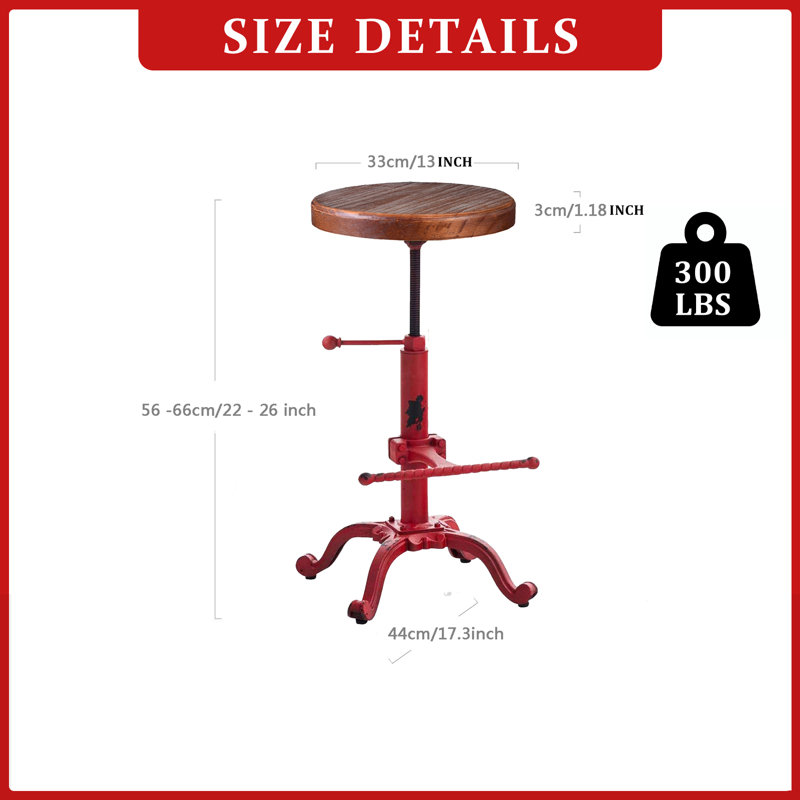 Tabouret Dicot, Brun / rouge antique