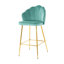 Ensemble de 2 tabourets de bar en velours avec repose-pieds en métal-46448604