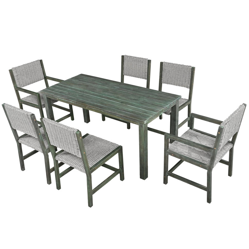 Waterford 6 - Person Garden Lounge Set with Cushions, Grey, Green