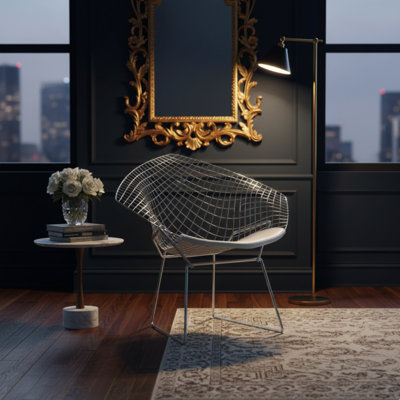 Chaise d'appoint rembourrée en maille Drews