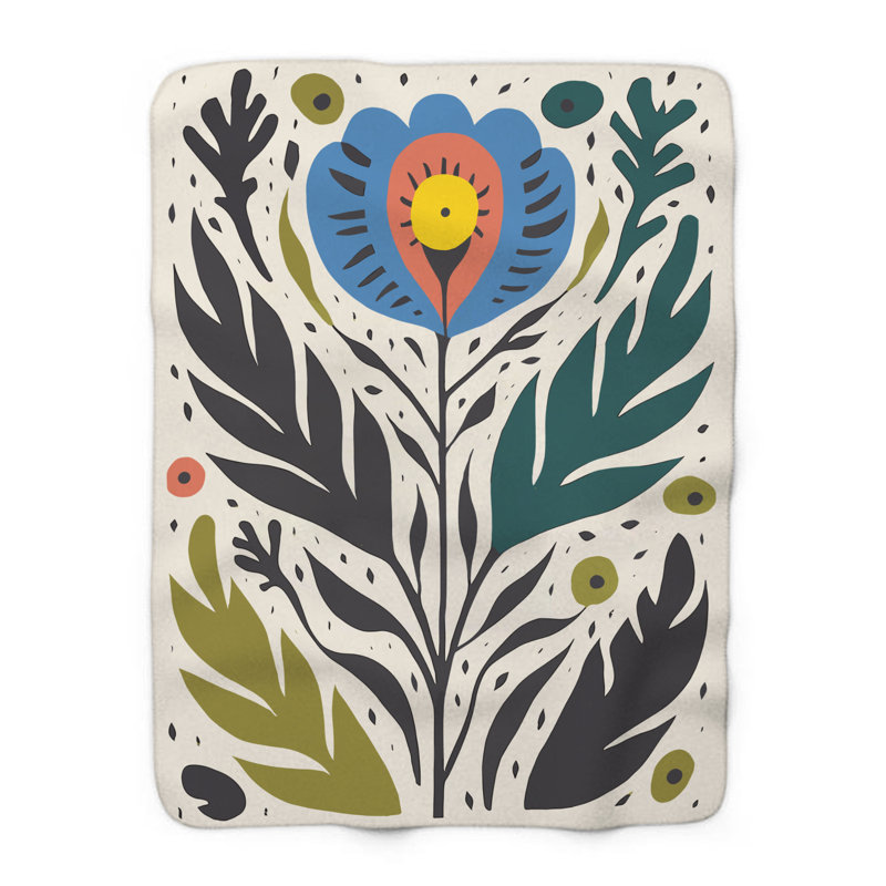 Technicolor Petal Dreams - 1 pièce Sherpa Premium - reproduction d'art luxueuse, Grand lit