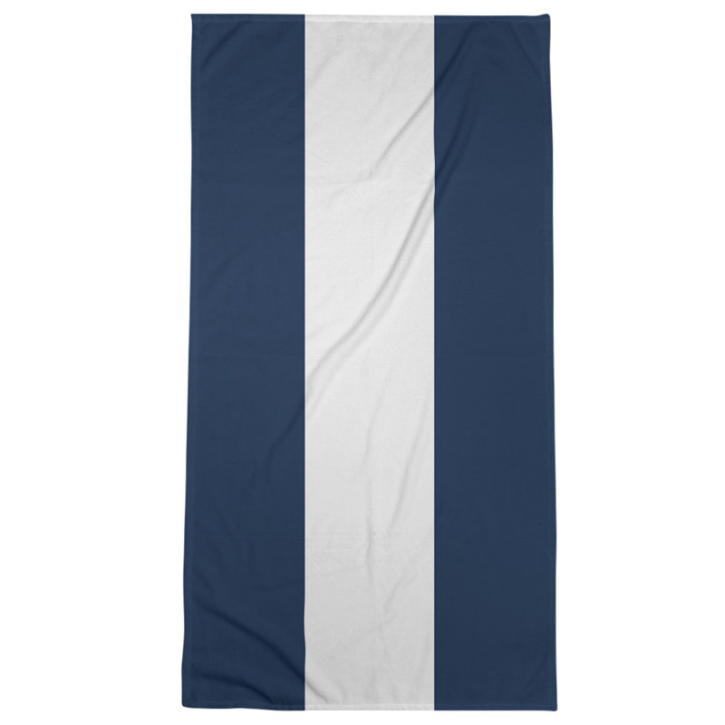 Bath Towel, Ivory/Navy