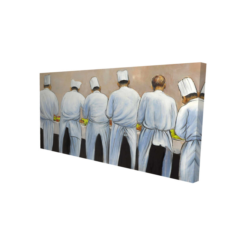 Cooks Chefs Working Together - Contemporary Kitchen Canvas Decor